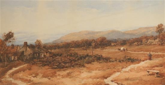 Richard Henry Nibb (1816-1893), watercolour, Sussex Downs, signed and dated 87, 41 x 62cm